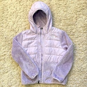NWOT Girls Lavender Fog North Face Sherpa Nylon Mashup Jacket